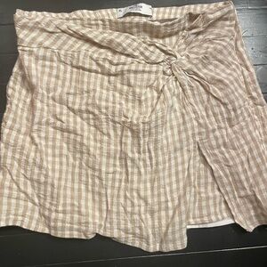 Hollister Tan Checkered Women's Skirt